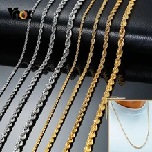 Vnox çeşitli paslanmaz çelik bükülmüş singapur zincir kolye erkekler kadınlar için rahat temel halat bağlantı zinciri gotik Punk takı
