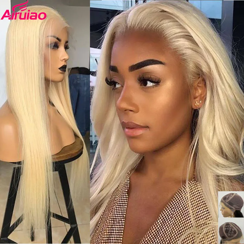 

613 Colored Honey Blonde Lace Frontal Wigs Human Hair Brazilian Remy Invisble HD Transparent Long Straight Lace Wigs Preplucked