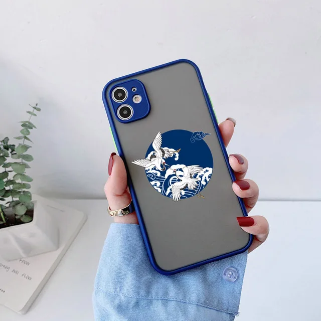 Crane Koi Handyhüllen im chinesischen Stil für iPhone 16 15 11 12 14 13 Pro Max für iPhone 8 7 Plus SE2 XR XS X stoßfeste Rückseite – Detail 5