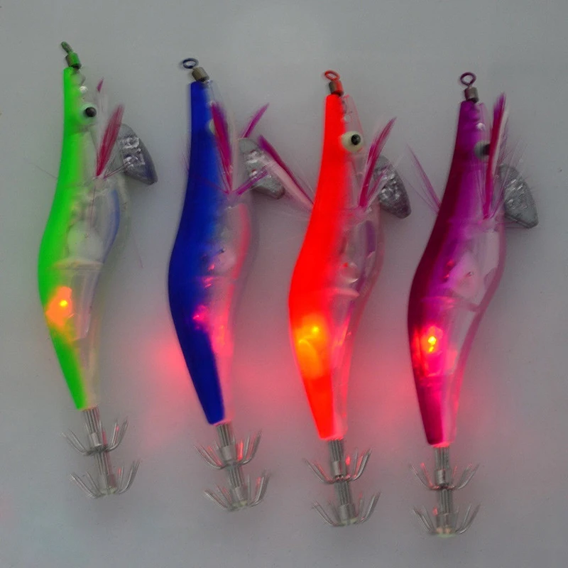

Artificial Bait Rock Fishing Tools Lure Luya Bait Soft 4color Angling Decoy 10cm PVC LED Fishing Lure