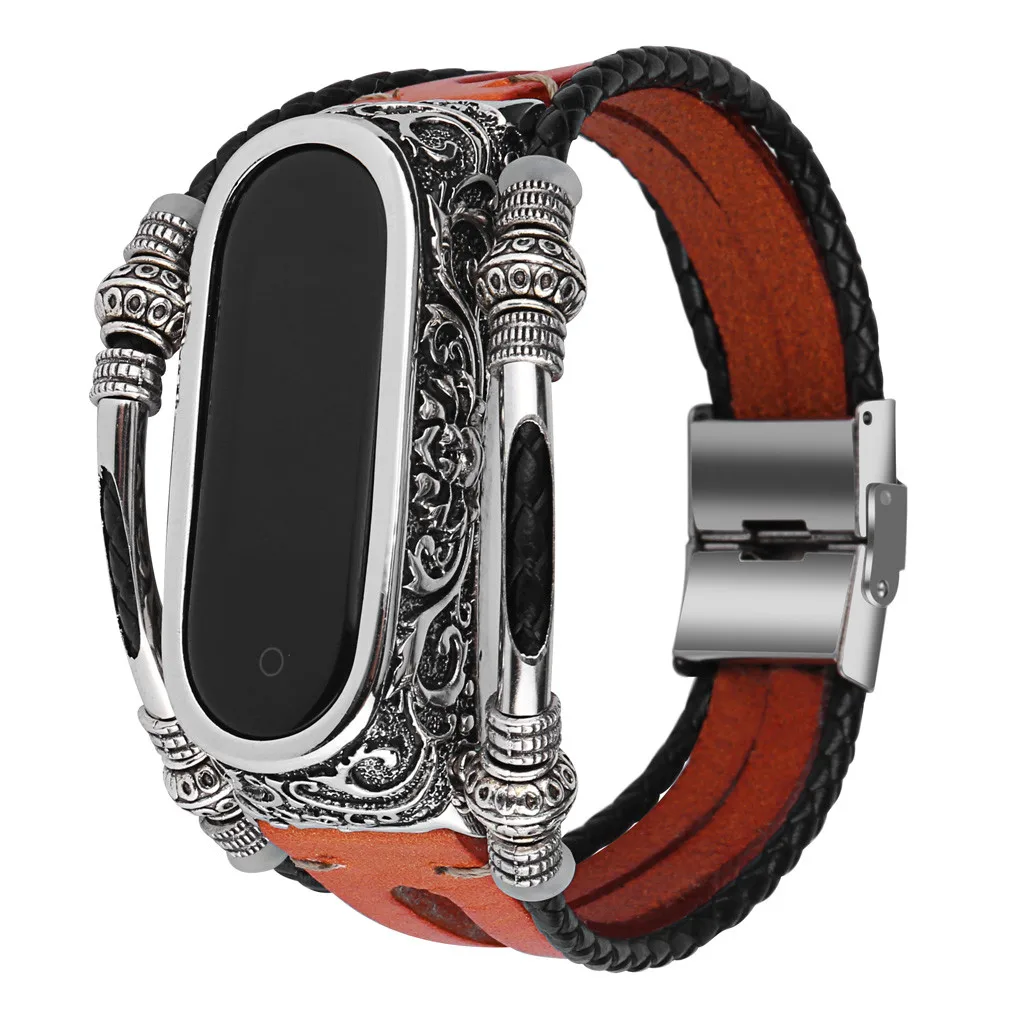 HIPERDEAL Ретро ремешок для наручных часов Сменный кожаный ремешок, браслет+ металлический корпус для Xiaomi Mi Band 4 браслета Jy16