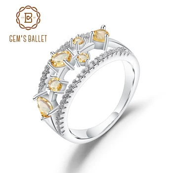 

GEM'S BALLET 0.54Ct Natural Citrine Gemstone Ring 925 Sterling Silver Fancy Birthstone of November Rings For Women Fine Jewelry