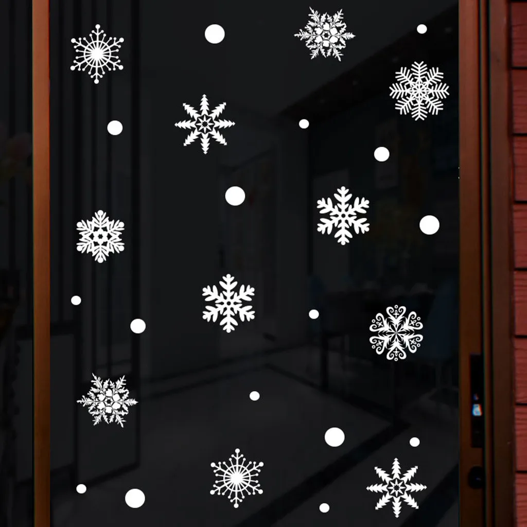 Christmas Cute Snowman Restaurant Mall Decoration Snow Glass Window Wall Window Stickers Home DIY Decal Snowflake Xmas Art Decor