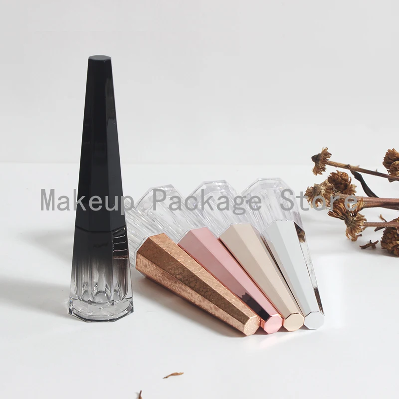 

20/50pcs 4.5ml Empty New Octagonal Lip Gloss Tube Clear Lipbalm Pipe Shell with silver cover DIY Cosmetic Refillable Container