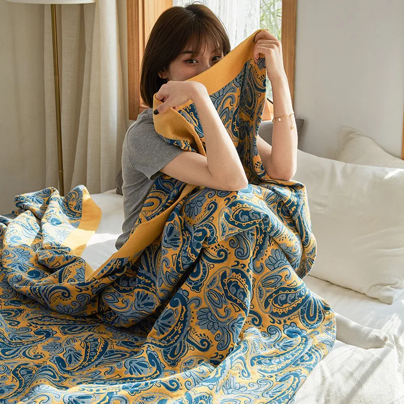 

Летнее одеяло, шестислойное газовое полотенце, одеяло, офисное покрывало для сна, удобное тонкое однослойное двойное винтажное воздушное покрывало, постельное белье