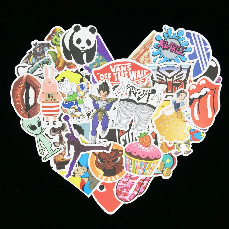 

NEW 100PCS Graffiti Stickers Waterproof Tide card Creative Cool Sticker for Suitcase Laptop Bike Motorcycle Car Cartoon Stickers