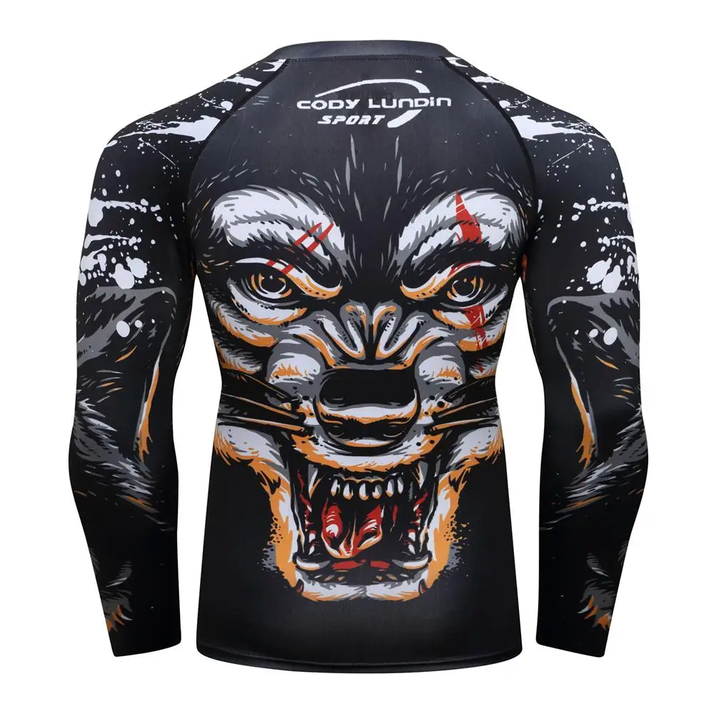 Men Boxing t-shirt Quick Dry Running Tees Muay Thai Tight Slim Sport Tops MMA Fighting Training Fitness Gym T-Shirts
