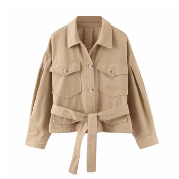 

Stylish elegant solid women jacket bow tie sashes pockets long sleeve coats 2019 autumn female outwear warm tops