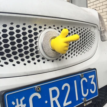 

Car Front Head Bumper Logo Decoration 3D Logo Sticker Exterior Accessories For New Smart 451 453 fortwo forfour