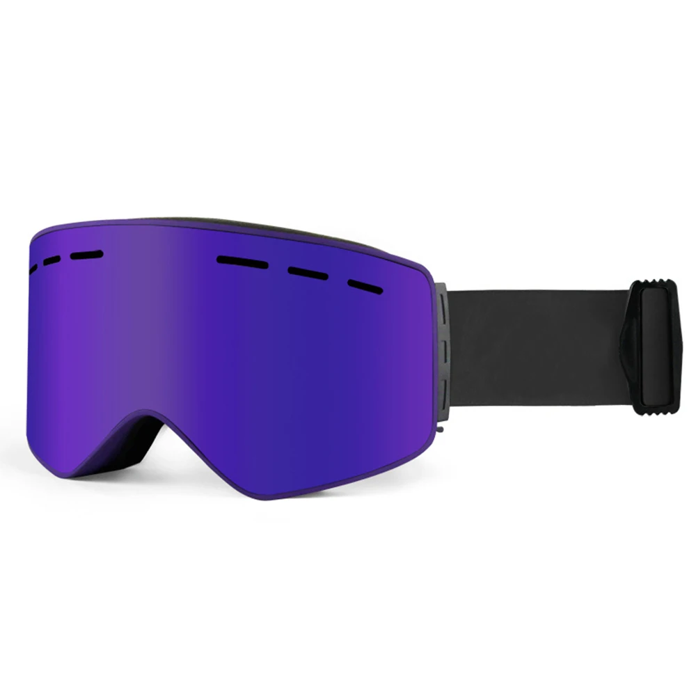 DMAR магнитные лыжные очки защита от тумана сохраняет тепло двухслойные очки мужские и женские снежные очки маска для катания на коньках - Цвет: Purple and Purple