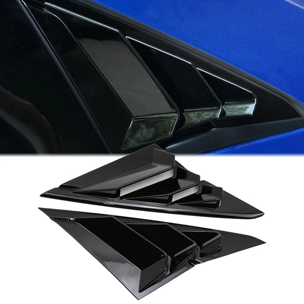 Rear Side Window Vent Louver Cover for Honda Civic Type R / Hatchback Glossy Black