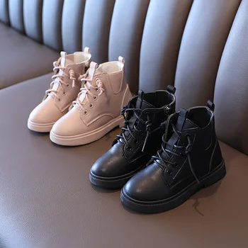 

Children boots Fashion Kids shoes 2020 Autumn Winter Soft Leather Boots Boys Ankle Boots Girls Casual Shoes SYY176