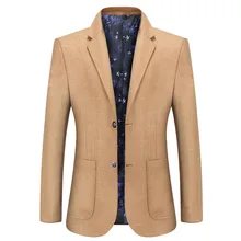 Quality Brand Men Casual Blazers Men's Solid Color Big Pocket Suit Coats Spring Autumn New Blazers Coat Male