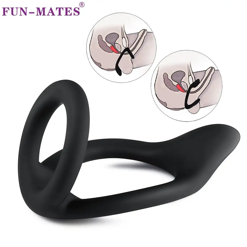 FUN MATES Penis Ring Cock Ring Male Delay Ejaculation Sex Toys For Men Scrotal Binding Silicone Cockring chastity anillo pene|Penis Rings| - AliExpress
