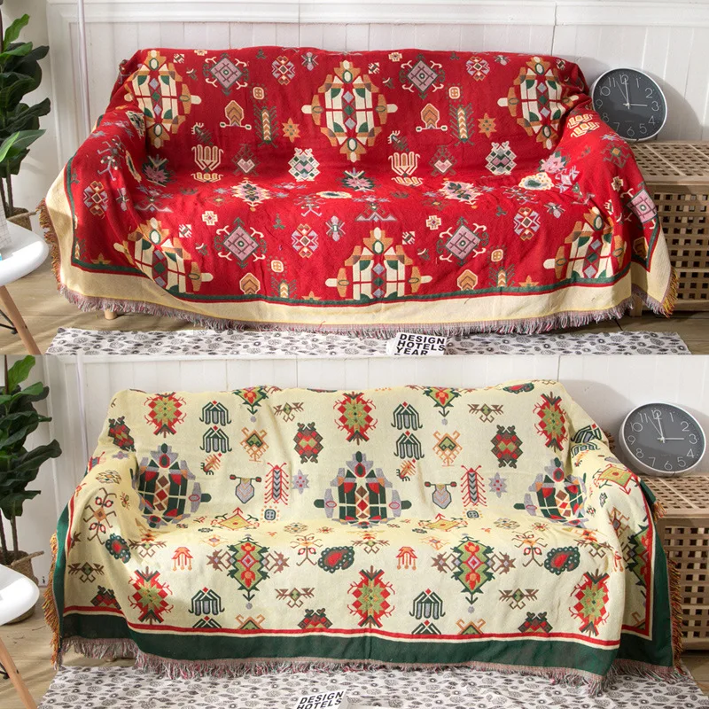 

Knitted Blankets Ethnic Blanket Towel Two Sides Pattern Sofa Decor Throw Blankets Christmas Home Decor Wall Tapestry Covers