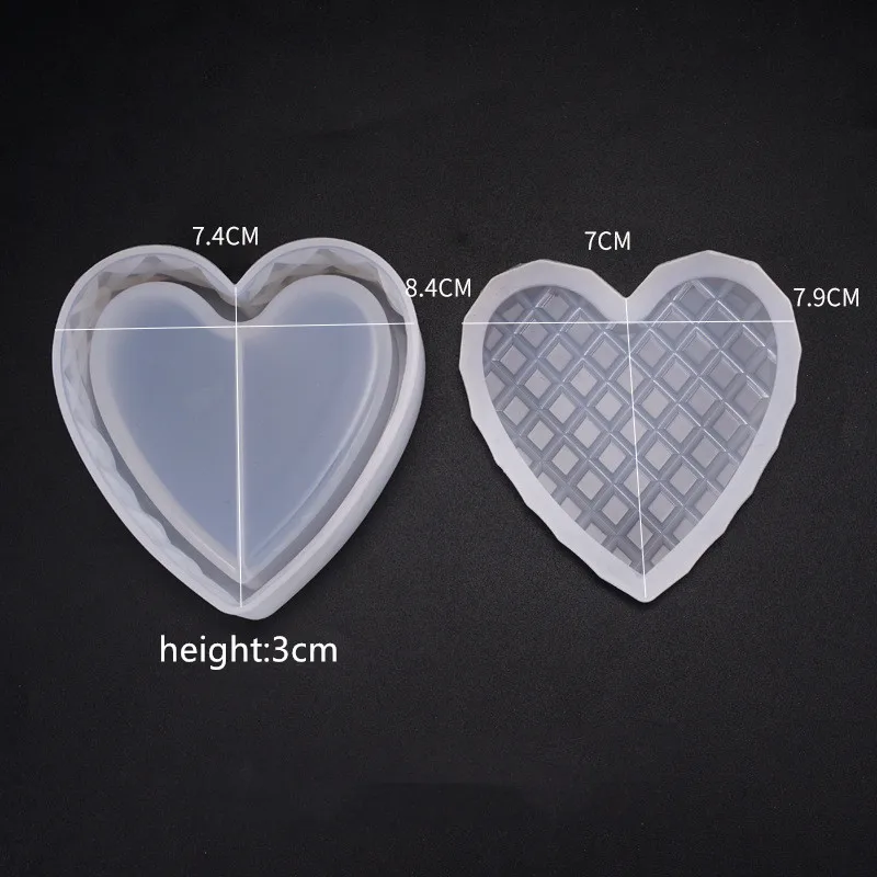 Biscuits heart Коробка для хранения Шестигранная форма сердца из смолы силиконовая форма для изготовления ювелирных изделий DIY Инструмент УФ-отверждаемая эпоксидная смола коробка силиконовая форма - Цвет: Biscuits heart