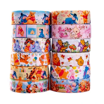 

Random Set 5/10/20 styles 22/25mm mixed cartoon bear pattern grosgrain ribbon, each 1y