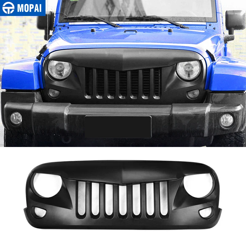 MOPAI гоночные решетки для Jeep Wrangler JK 2007+ Автомобильная Передняя решетка крышки украшения аксессуары для Jeep Wrangler JK 2007 - Цвет: black B