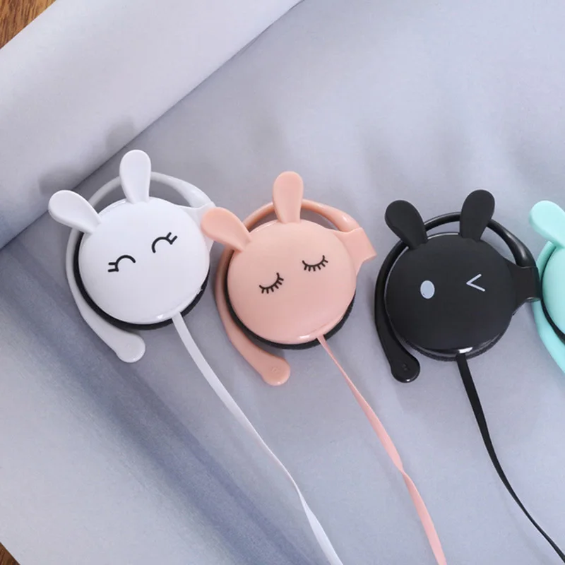

Newly Cartoon Cute Rabbit Hanging Ear Voice Headset Computer Mobile Phone Universal Noodle DC128
