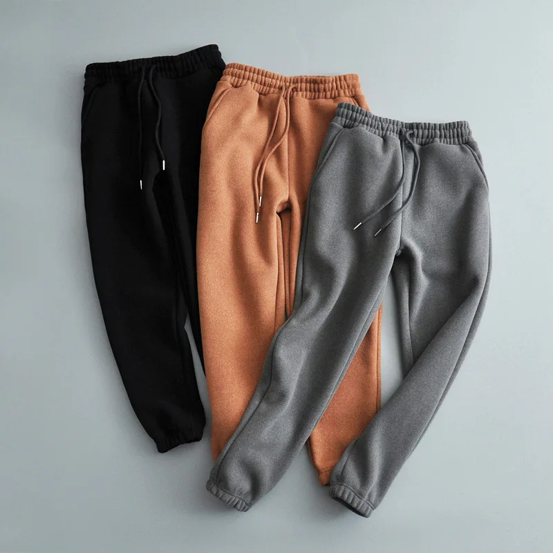 

2019 Winter Fur Thicken Sport Pants New Elastic Waist Drawstring Pants For Women Loose Casual Women's Trousers