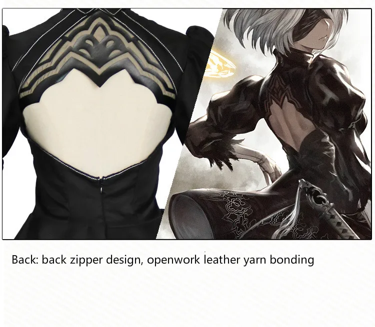 Wontive Nier Automata jorha 2B косплей костюм игра Аниме Женский карнавальный костюм набор необычная одежда на Хэллоуин черное платье