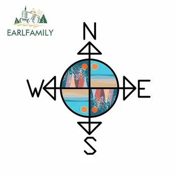 

EARLFAMILY 13cm x 12cm for Compass Guide Personality Trunk Car Sticker Windshield Windows Anime Decal Scratch-Proof Decoration