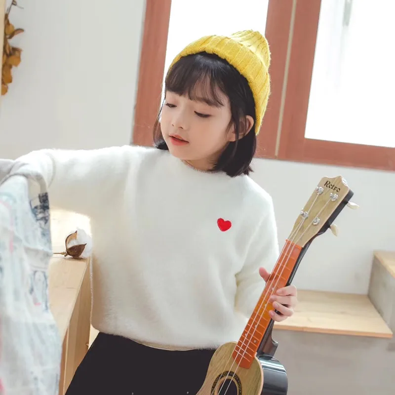 

1922 Autumn And Winter New Style Korean-style Girls Children Sweater Watermelon Pullover Mink Cashmere Sweater Base
