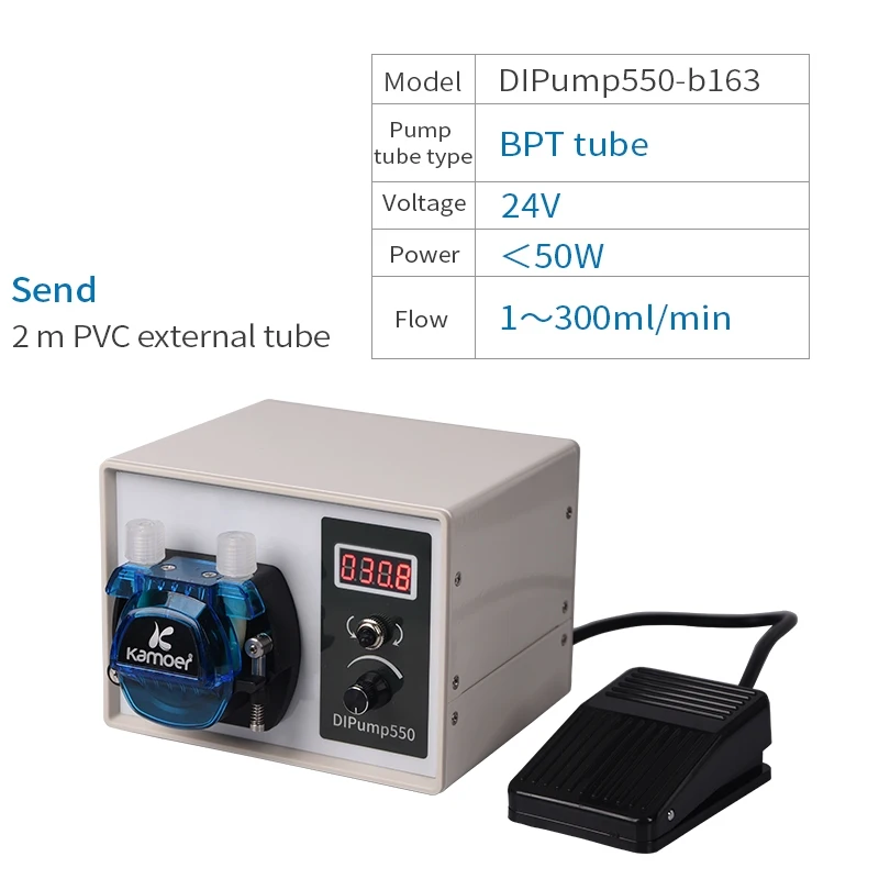 DIPump550-b163 Kamoer высокого потока 24 В DC DIP интеллектуальное отключение питания перистальтический насос с силиконовой трубкой для дозатора жидкостей пищевой промышленности - Напряжение: DIPump550-b163