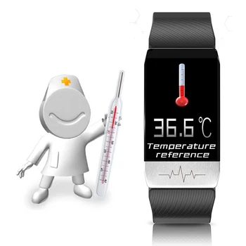 

HOT Smart Bracelet Body Temperature Thermometer IP67 Blood Pressure Monitor Watch