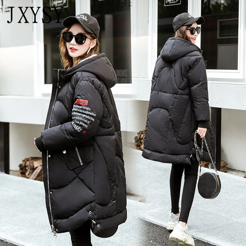 

Women Winter Jacket Long Parkas 2019 Casual Hooded Thick Warm Female Coat Solid Zipper Pocket Parka Women Winter Coat Plus Sizes