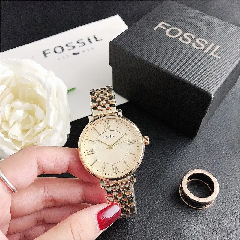 Fossil- Quartz Wrist Dress Women Watches Silver Bracelet Ladies Watch Stainless Steel Clock Casual Watch afbeelding