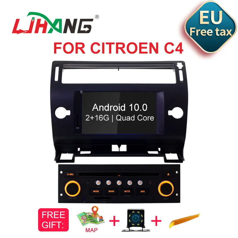 Автомобильный мультимедийный проигрыватель LJHANG Android 10 для Citroen C4 C Triumph четыре 2004