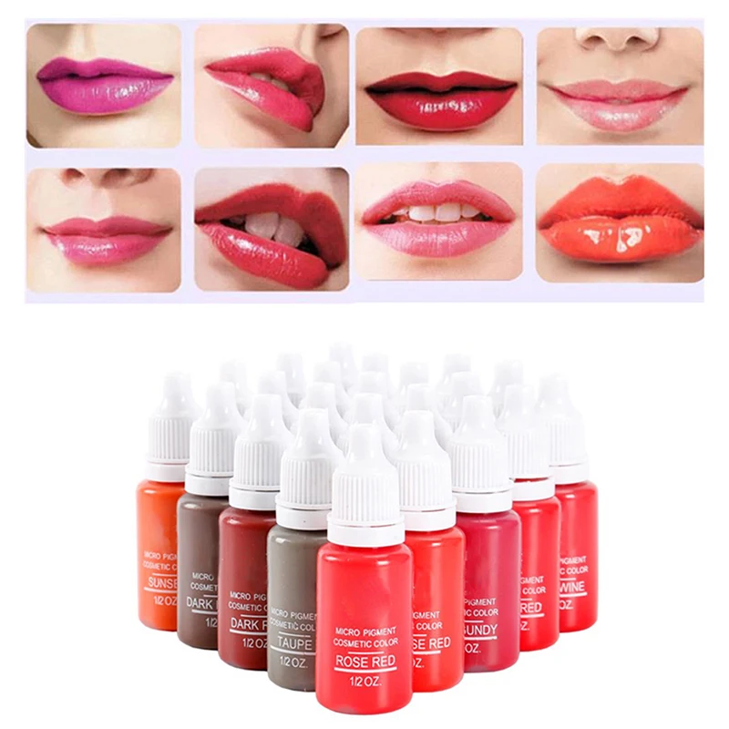 23/Set Eyebrow &amp Lip Permanent Makeup Tattoo Ink MICROBLADING Pigment Cosmetic Artist Paint hot sell | Красота и здоровье