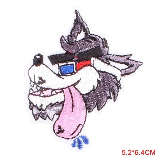 Wolf Head Iron on Patches for Clothing DIY Embroidery Stripe on Clothes Animal Sequin Applique Badge Applique Cloth Fabric Craft 1402