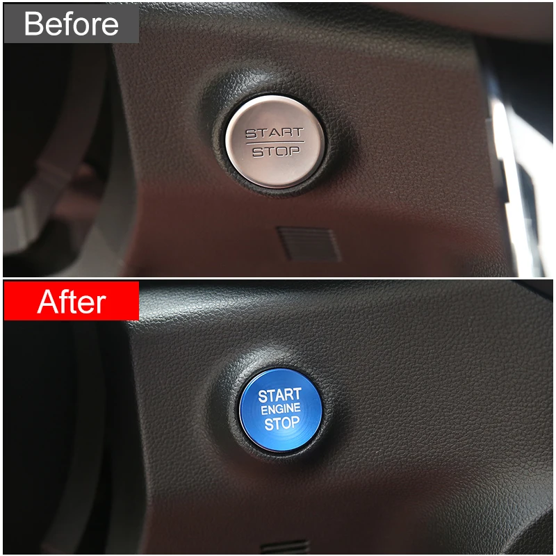 Premium Car Engine One-Click Start Stop Button Ring Cover Trim Sticker