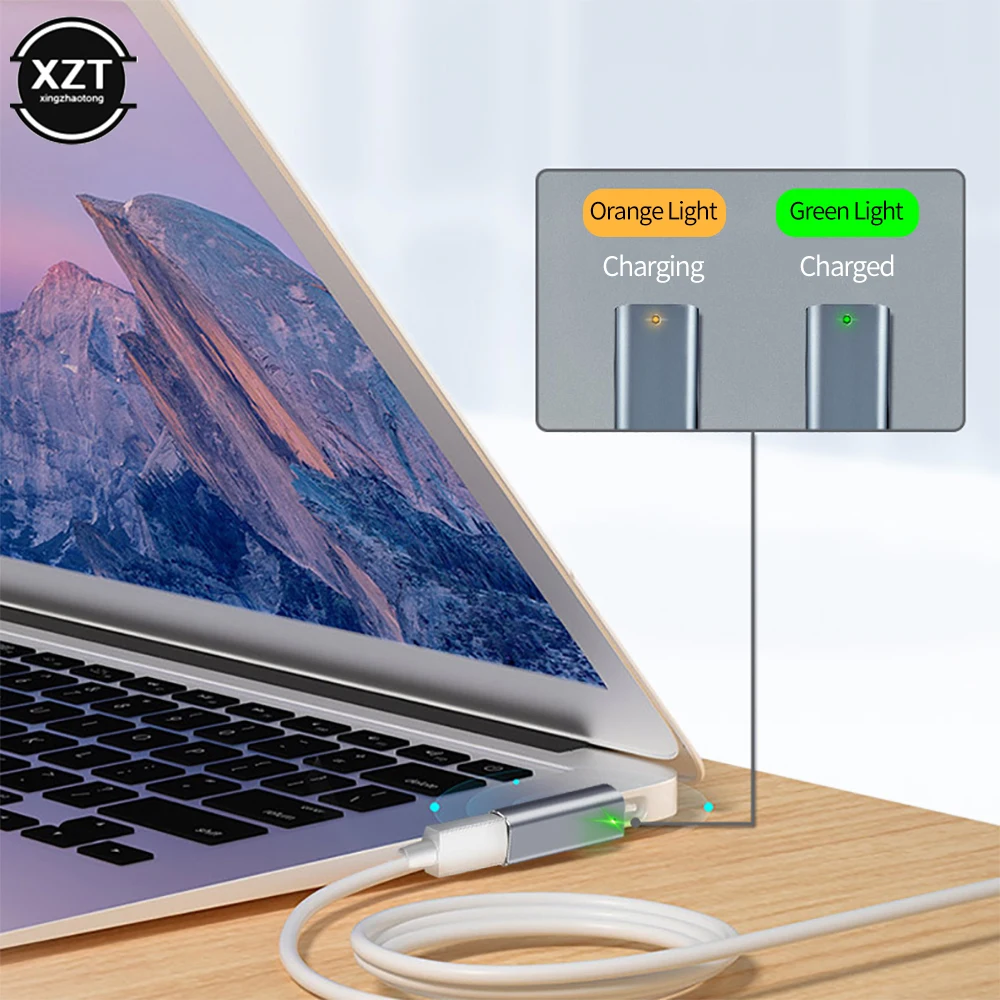 1PC Portable LED Aluminum Alloy PD Fast Charging Conversion Type-c To Magsafe2 Adapter For Macbook Air/pro Laptop Smart Phone laptop bags Laptop Accessories