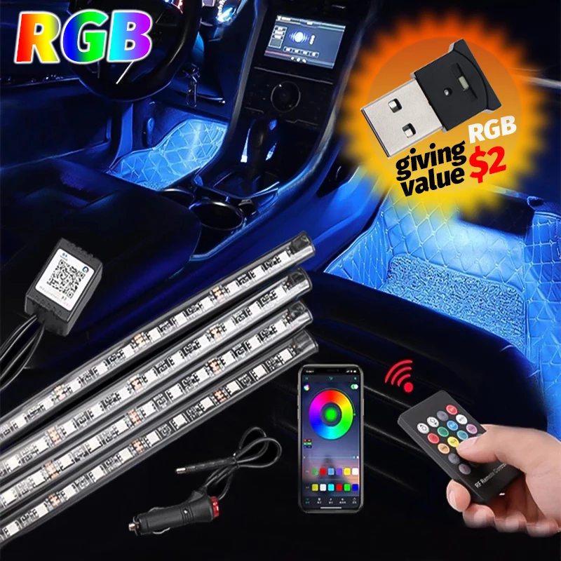 Светодиодсветильник подсветка для автомобиля с USB беспроводная несколько