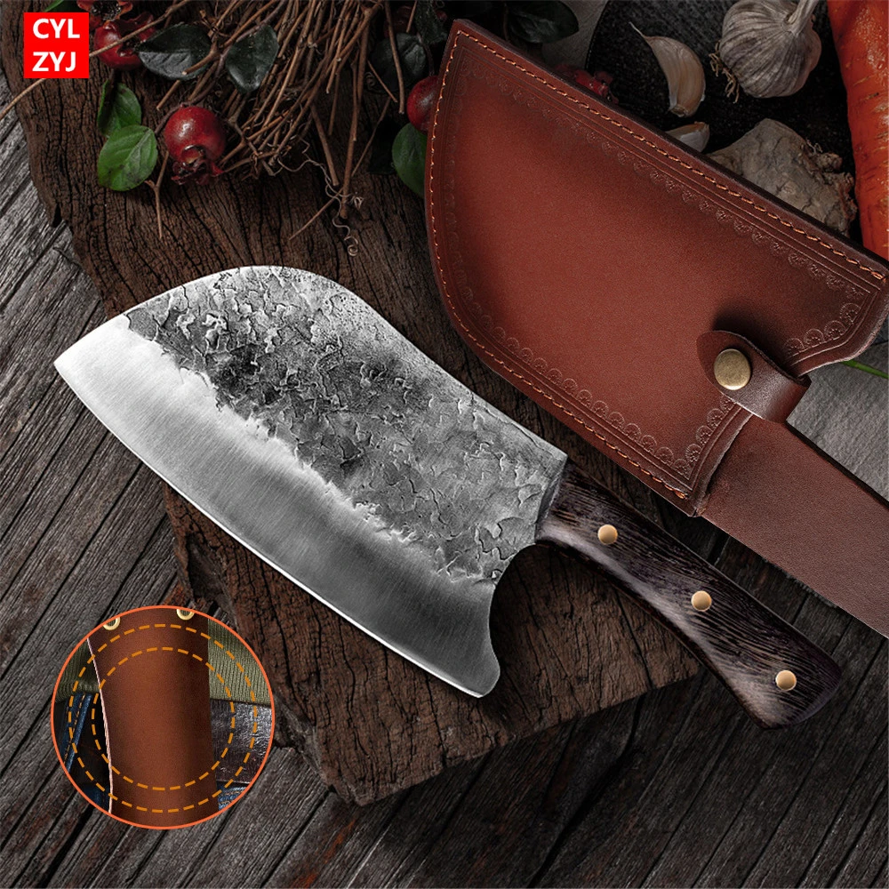 Marine Treble oorsprong Gesmeed Slagersmes Traditionele Handgemaakte Keuken Mes Hamer Rvs Chef 'S  Chopper Koken Messen Met Mes Schede|Keukenmessen| - AliExpress