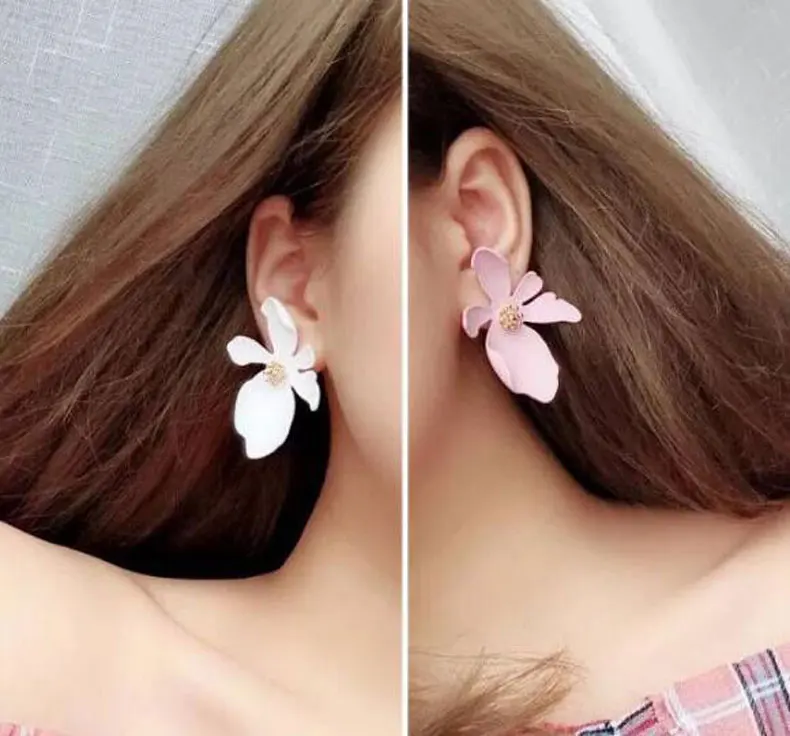 Серьги Подсолнух из искусственного жемчуга в богемном стиле для женщин, серьги из сплава с геометрическим узором, Длинные металлические серьги, висячие, черные, желтые, розовые