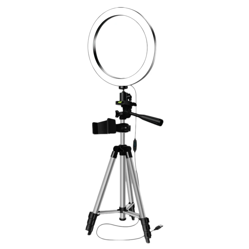 

LED Selfie Ring Light with Phone Holder Photography Dimmable Youtube Video Live Photo Studio Light USB Plug
