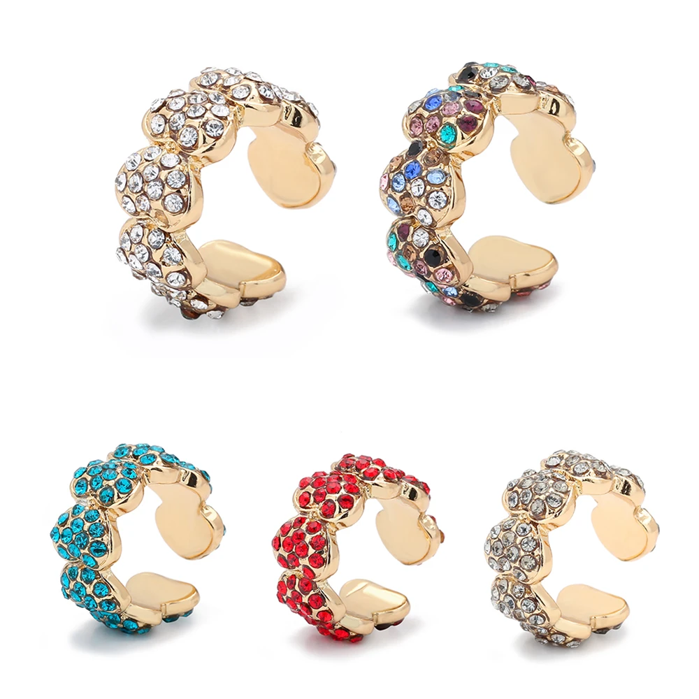 Multicolor C-Shape No Pierced Small Earring for Women Crystal Hollow Ear Cuff Bridal Wedding Clip Jewelry Earcuffs | Украшения и