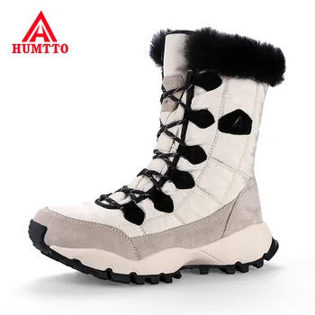 

Brand Winter Platform Boots Women Knee High Woman Shoes Black White Leather Brand Designer Lace Up Rubber Hunter Long Snow Boots