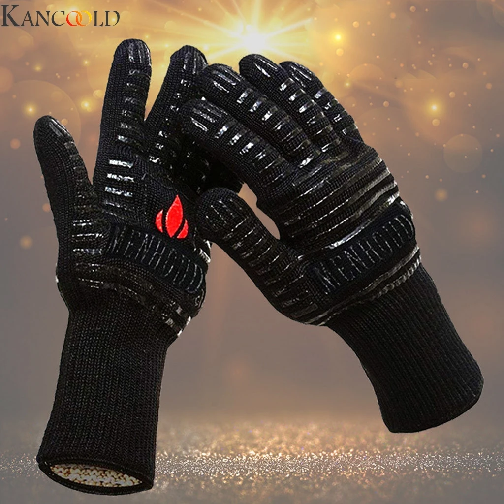 KANCOOLD Unisex Barbecue Microwave Oven High Temperature Insulation Anti-scalding Gloves Unisex Motorcycle Riding Ski Gloves