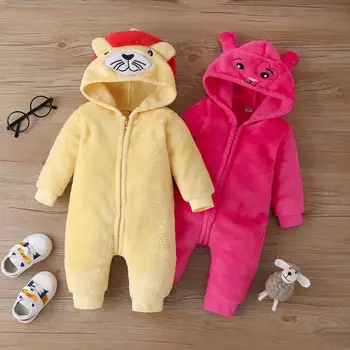 

Baby Girl Winter Clothes Romper Newborn Boy Clothes Cute Animal Kids Outfits Cashmere Pajama Cartoon Jumpsuits Infant Clothing