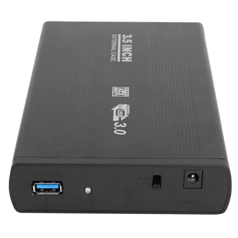 3.5in жесткий диск коробка SATA к USB3.0 алюминиевый сплав HDD чехол EU/US Plug внешний жесткий диск корпус с USB кабелем для компьютера