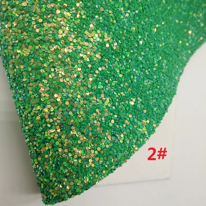 Зеленая блестящая ткань, леопардовая искусственная ткань, замша Синтетическая кожа ткань листы для лука A4 21x29 см мерцание XM889 - Цвет: 2