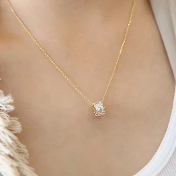 

New 925 Sterling Silver Round Necklaces Pendant Fashion Sterling Silver Jewelry Statement for Women Bijoux