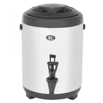 

8L Stainless Steel Double-Layer Insulation Barrel Buckets Container for Hot Water Milk Tea Coffee Home Decor Bucket French