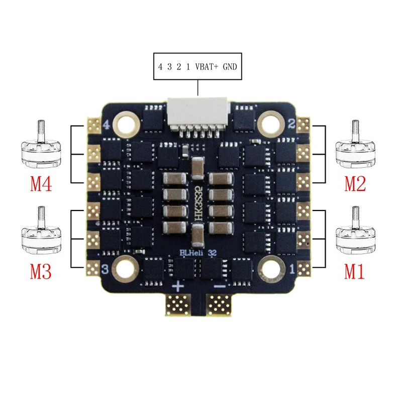 1 шт. 35A 4 в 1 Мини ESC Доска 32 бита Dshot1200 электронный регулятор скорости 2-6S Lipo запасные части для RC FPV гоночный Дрон