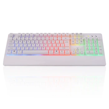 

Professional R400 USB Wired Keyboard Rainbow Backlight Keyboard with 104 Keys for Laptop Desktop Gaming Keyboard